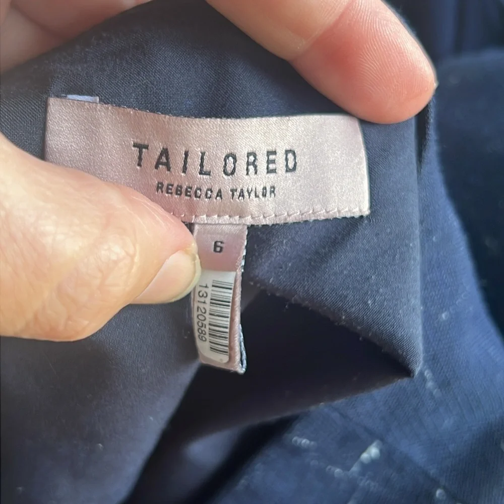 Rebecca Taylor Wool Blend Navy Cross Hatch Dress